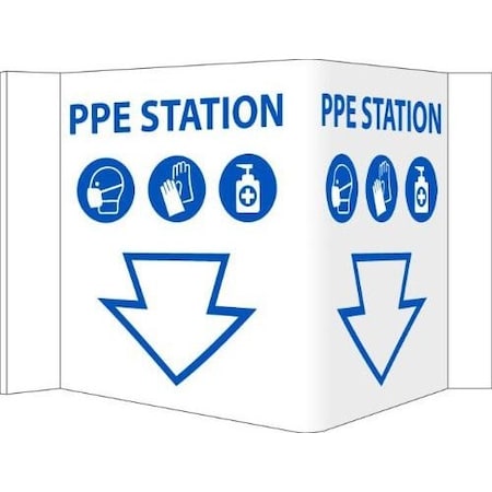 Nmc PPE STATION VISI Sign, Rigid Vinyl 3 mm, 6 H x 12 W in VS56